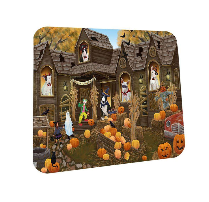 Haunted House Halloween Trick or Treat Bull Terriers Dog Coasters Set of 4 CST52811