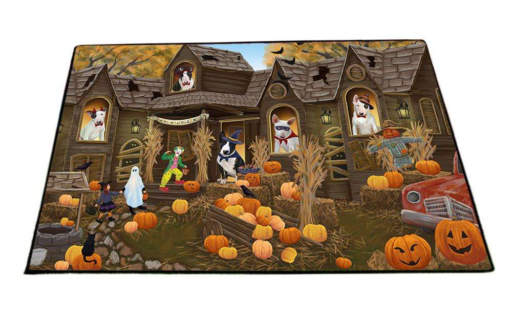 Haunted House Halloween Trick or Treat Bull Terriers Dog Floormat FLMS52083
