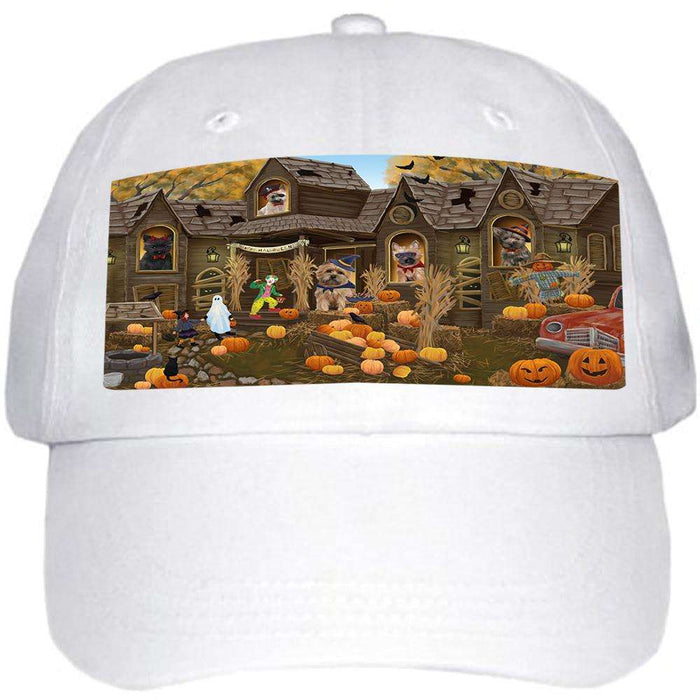 Haunted House Halloween Trick or Treat Cairn Terriers Dog Ball Hat Cap HAT62298