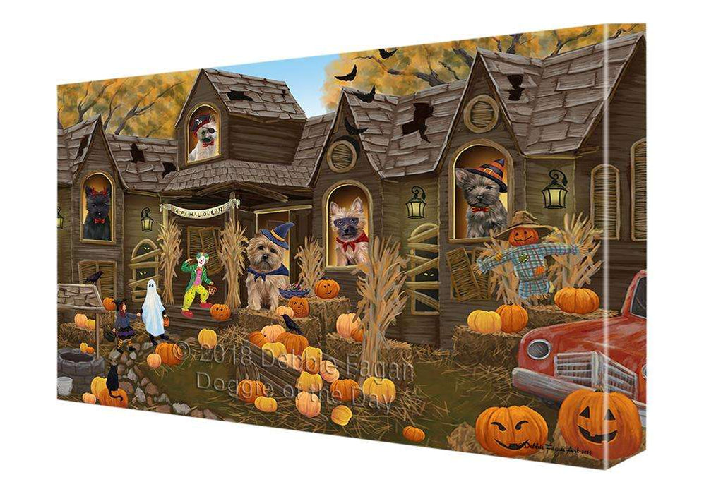 Haunted House Halloween Trick or Treat Cairn Terriers Dog Canvas Print Wall Art Décor CVS93545