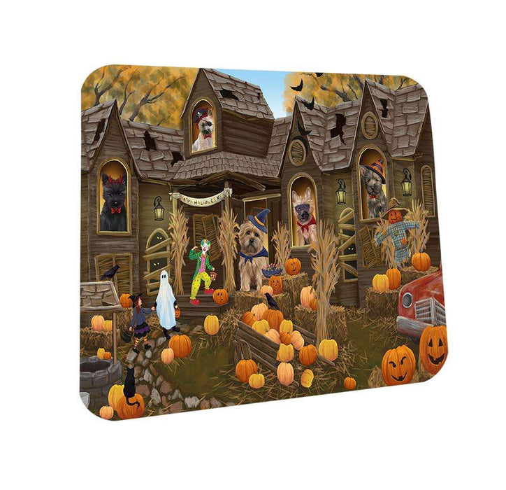 Haunted House Halloween Trick or Treat Cairn Terriers Dog Coasters Set of 4 CST52814