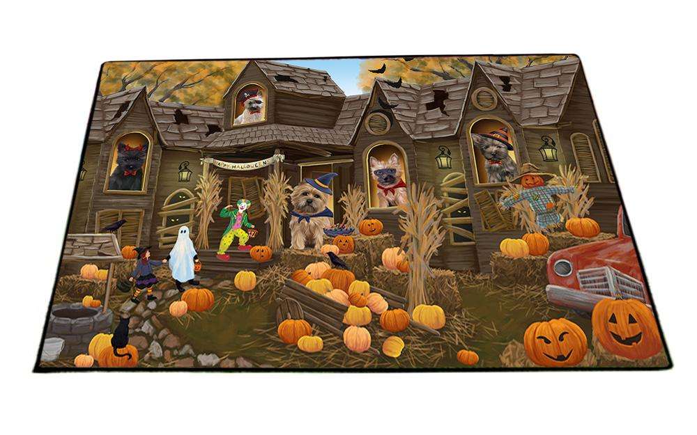 Haunted House Halloween Trick or Treat Cairn Terriers Dog Floormat FLMS52092