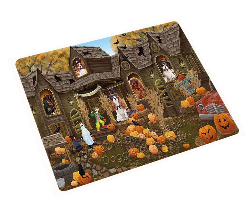 Haunted House Halloween Trick Or Treat Cavalier King Charles Spaniels Dog Magnet Mini (3.5" x 2") MAG63012