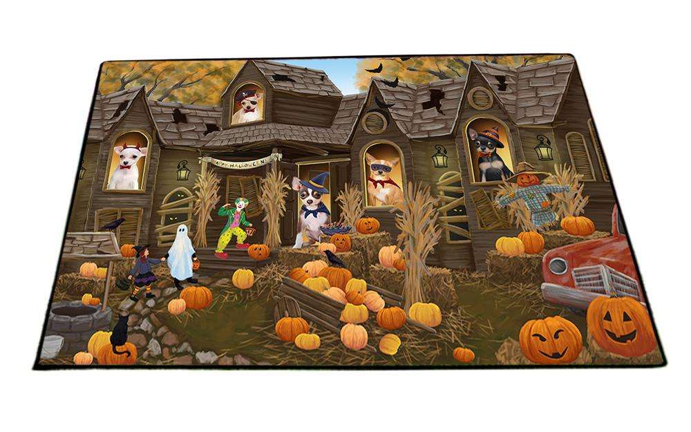 Haunted House Halloween Trick or Treat Chihuahuas Dog Floormat FLMS52101