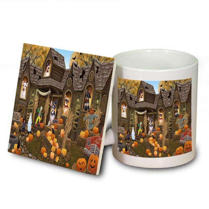 Haunted House Halloween Trick or Treat Chihuahuas Dog Mug and Coaster Set MUC52850