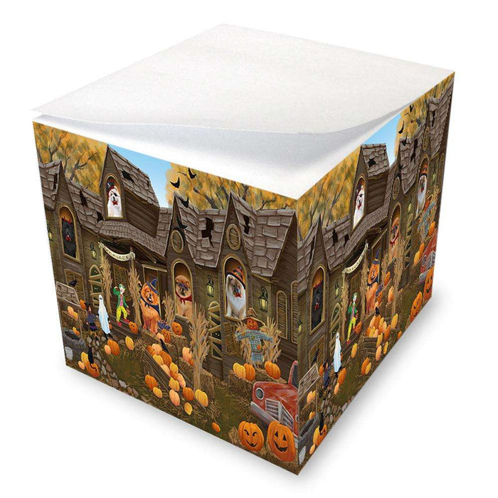 Haunted House Halloween Trick or Treat Chow Chows Dog Note Cube NOC52859