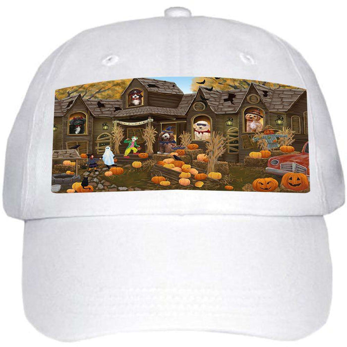 Haunted House Halloween Trick or Treat Cockapoos Dog Ball Hat Cap HAT62313