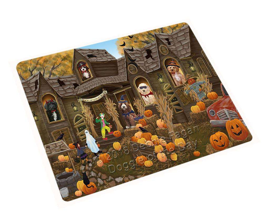 Haunted House Halloween Trick or Treat Cockapoos Dog Cutting Board C63024