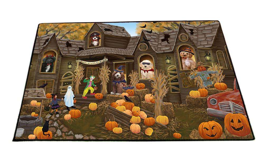 Haunted House Halloween Trick or Treat Cockapoos Dog Floormat FLMS52107