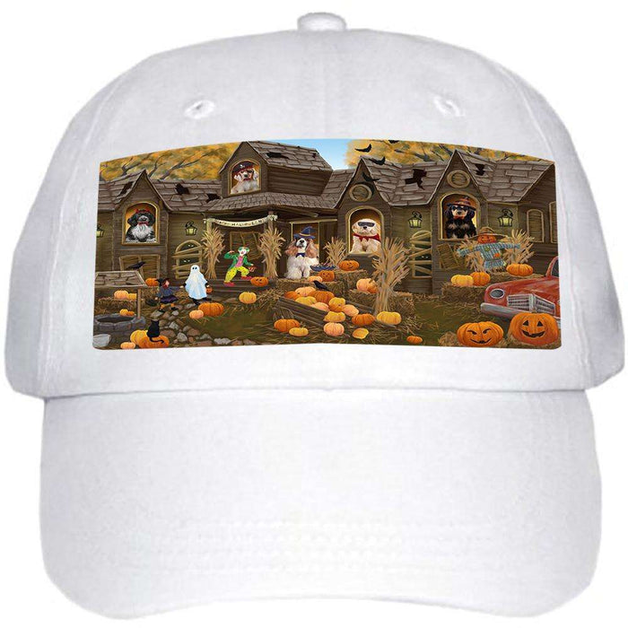 Haunted House Halloween Trick or Treat Cocker Spaniels Dog Ball Hat Cap HAT62316