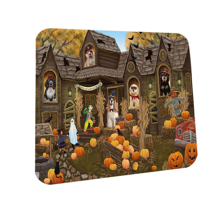 Haunted House Halloween Trick or Treat Cocker Spaniels Dog Coasters Set of 4 CST52820