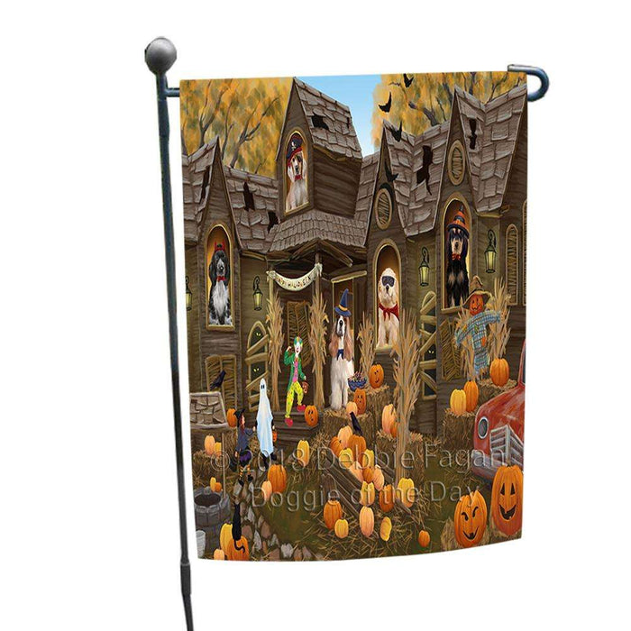 Haunted House Halloween Trick or Treat Cocker Spaniels Dog Garden Flag GFLG52923