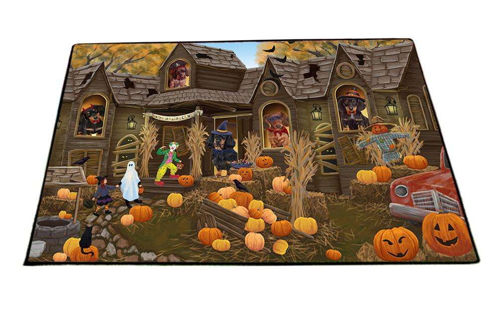 Haunted House Halloween Trick or Treat Dachshunds Dog Floormat FLMS52116
