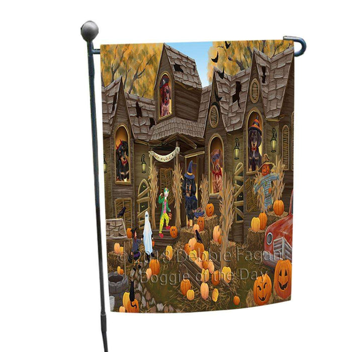 Haunted House Halloween Trick or Treat Dachshunds Dog Garden Flag GFLG52925