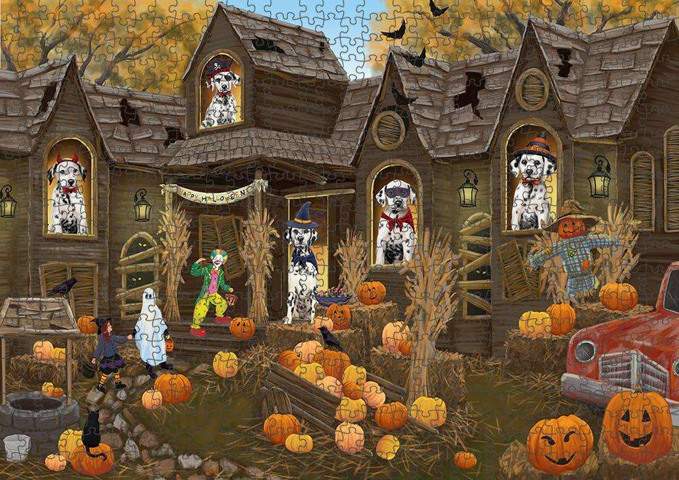 Haunted House Halloween Trick or Treat Dalmatians Dog Puzzle with Photo Tin PUZL63030