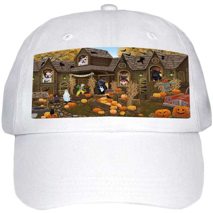 Haunted House Halloween Trick or Treat French Bulldogs Ball Hat Cap HAT62331