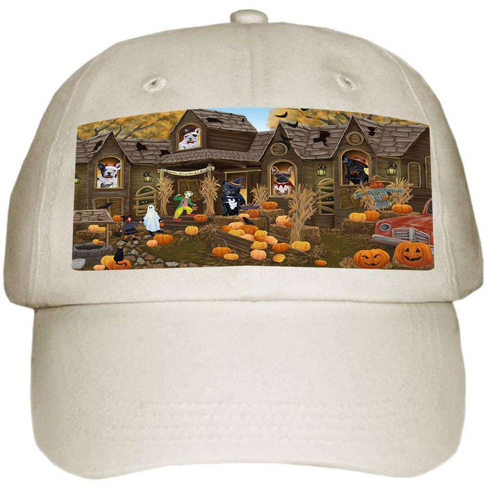 Haunted House Halloween Trick or Treat French Bulldogs Ball Hat Cap HAT62331