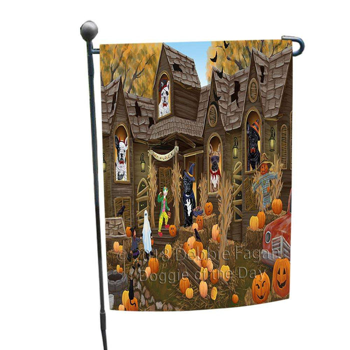 Haunted House Halloween Trick or Treat French Bulldogs Garden Flag GFLG52928