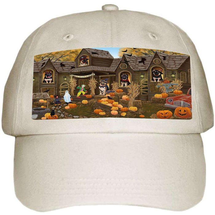 Haunted House Halloween Trick or Treat German Shepherds Dog Ball Hat Cap HAT62334