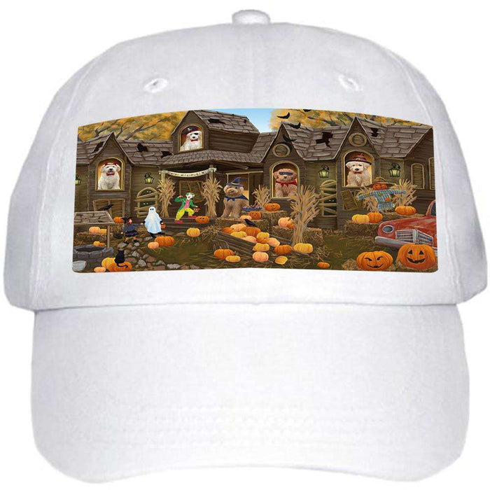 Haunted House Halloween Trick or Treat Goldendoodles Dog Ball Hat Cap HAT62340