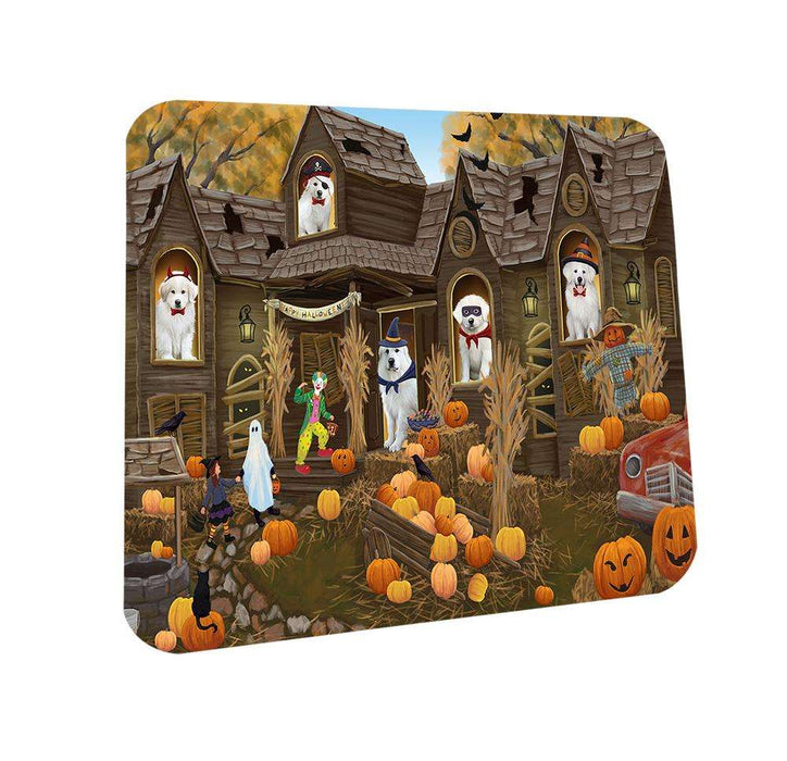 Haunted House Halloween Trick or Treat Great Pyrenees Dog Coasters Set of 4 CST52830