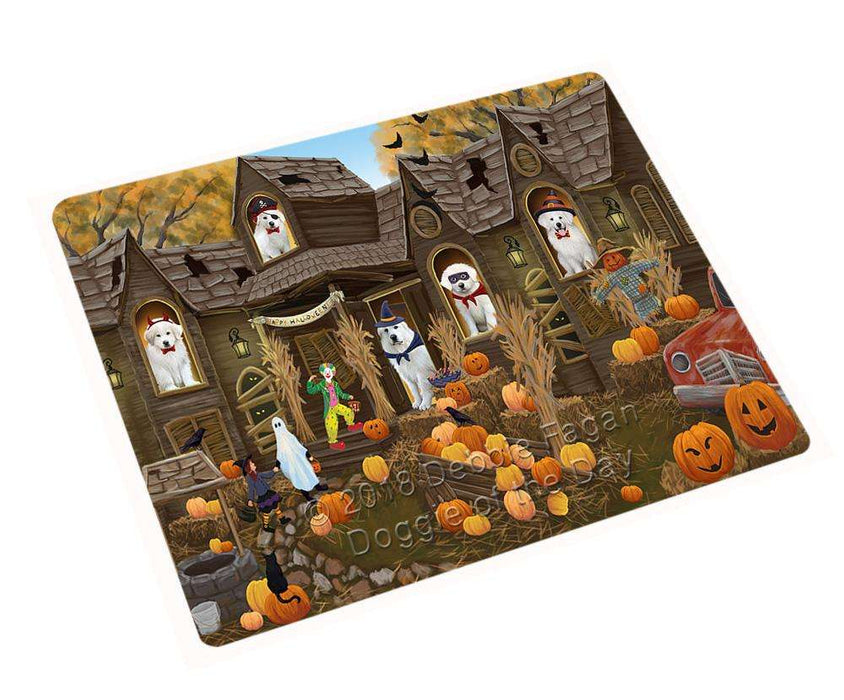 Haunted House Halloween Trick or Treat Great Pyrenees Dog Large Refrigerator / Dishwasher Magnet RMAG78114