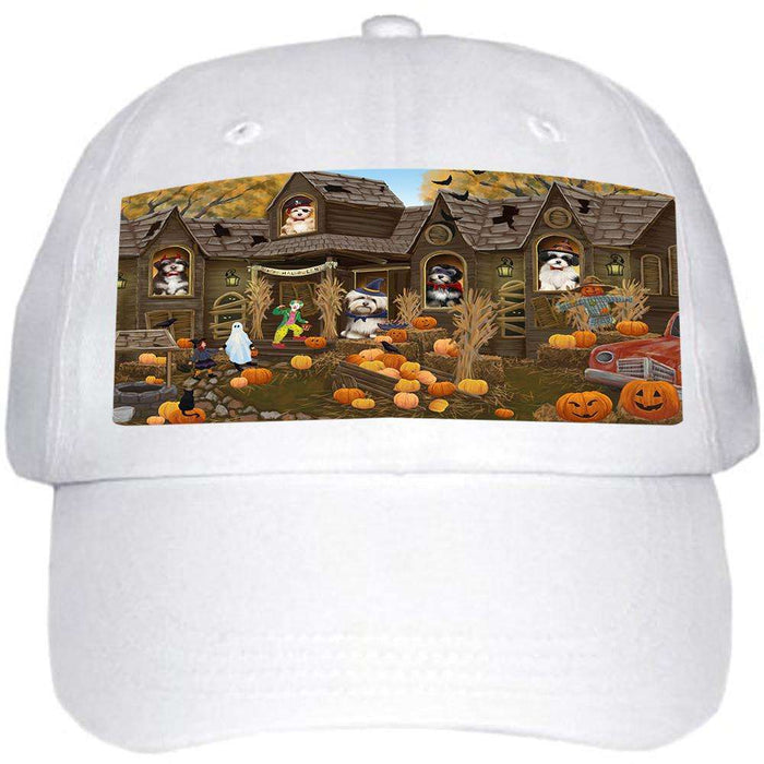 Haunted House Halloween Trick or Treat Havaneses Dog Ball Hat Cap HAT62352
