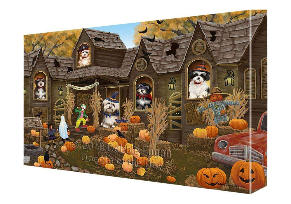 Haunted House Halloween Trick or Treat Havaneses Dog Canvas Print Wall Art Décor CVS93707