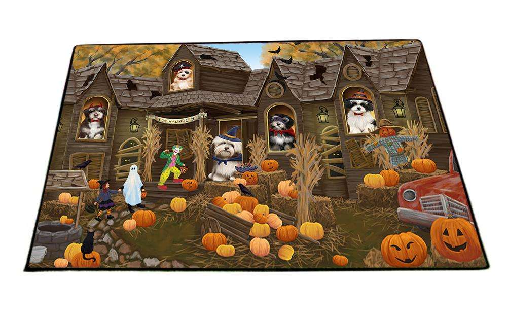 Haunted House Halloween Trick or Treat Havaneses Dog Floormat FLMS52146