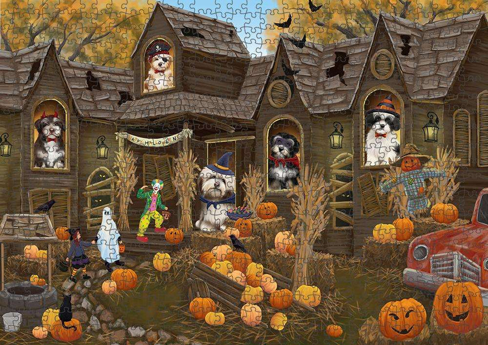 Haunted House Halloween Trick or Treat Havaneses Dog Puzzle with Photo Tin PUZL63066