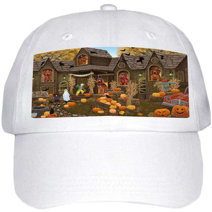 Haunted House Halloween Trick or Treat Irish Setters Dog Ball Hat Cap HAT62355