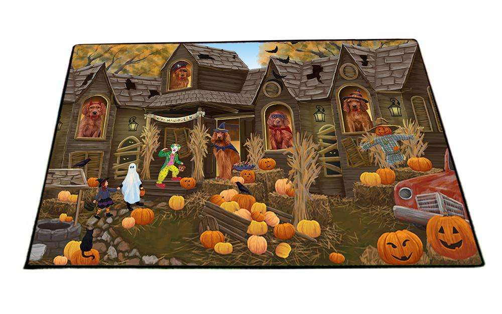 Haunted House Halloween Trick or Treat Irish Setters Dog Floormat FLMS52149