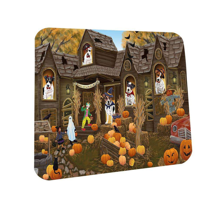 Haunted House Halloween Trick or Treat Jack Russell Terriers Dog Coasters Set of 4 CST52834