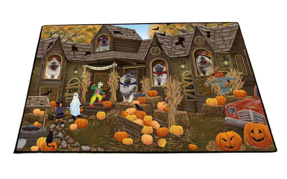Haunted House Halloween Trick or Treat Keeshonds Dog Floormat FLMS52155