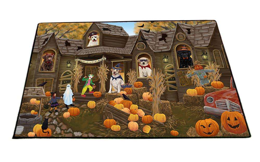 Haunted House Halloween Trick or Treat Labrador Retrievers Dog Floormat FLMS52158