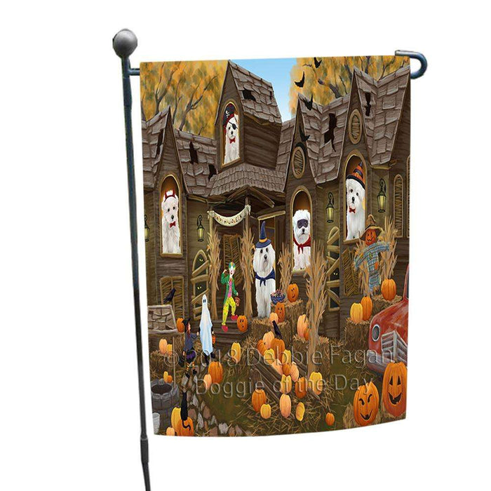 Haunted House Halloween Trick or Treat Malteses Dog Garden Flag GFLG52942