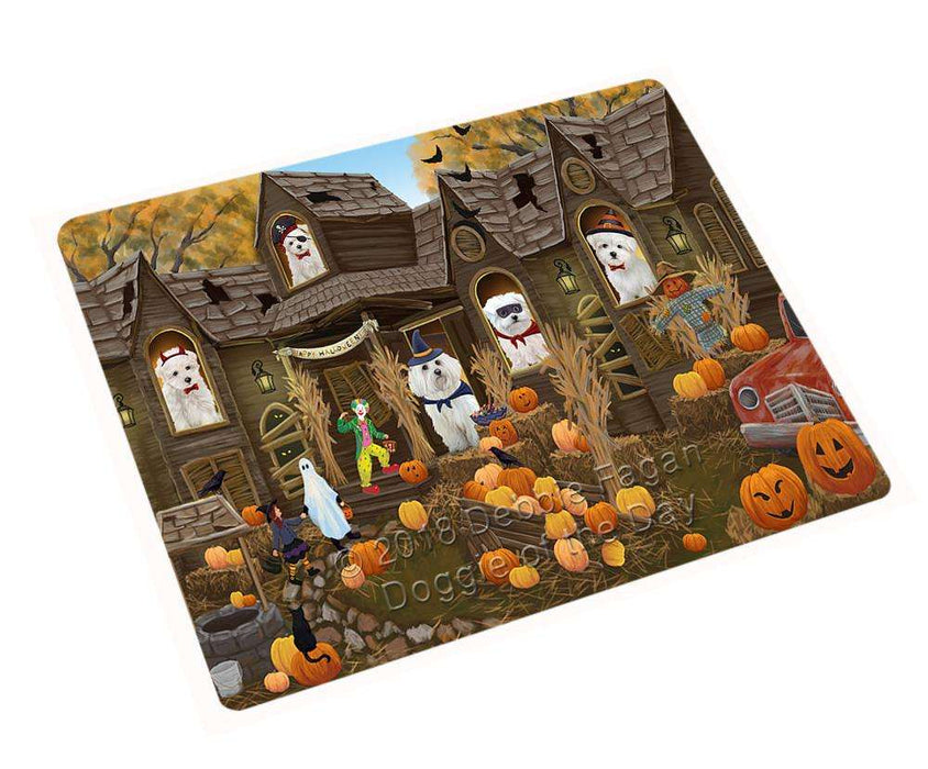 Haunted House Halloween Trick Or Treat Malteses Dog Magnet Mini (3.5" x 2") MAG63084