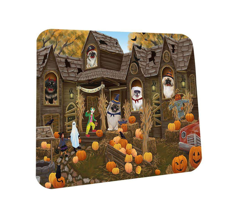 Haunted House Halloween Trick or Treat Pekingeses Dog Coasters Set of 4 CST52842
