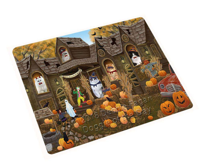 Haunted House Halloween Trick or Treat Persian Cats Cutting Board C63096