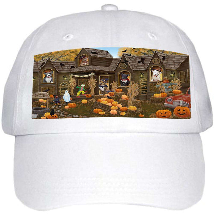 Haunted House Halloween Trick or Treat Pit Bulls Dog Ball Hat Cap HAT62388