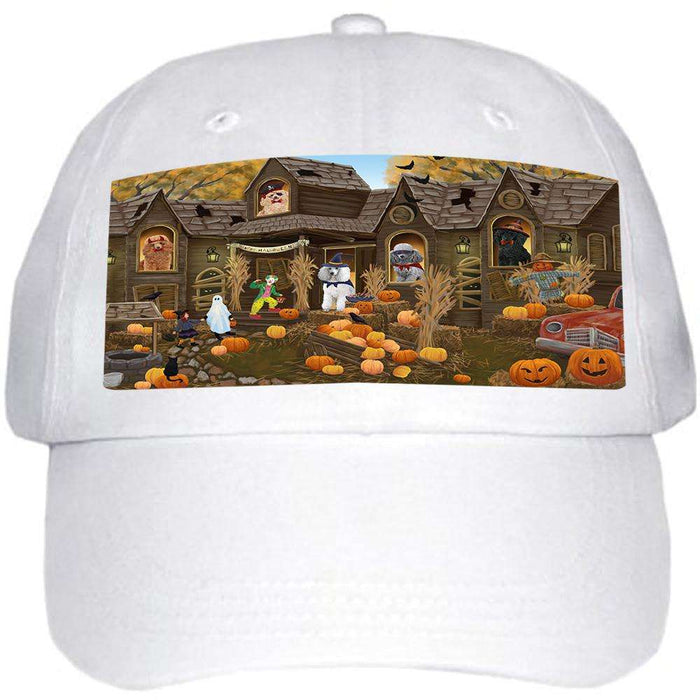 Haunted House Halloween Trick or Treat Poodles Dog Ball Hat Cap HAT62394