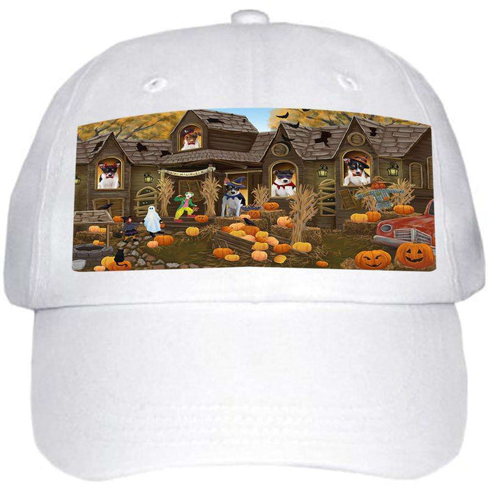 Haunted House Halloween Trick or Treat Rat Terriers Dog Ball Hat Cap HAT62400
