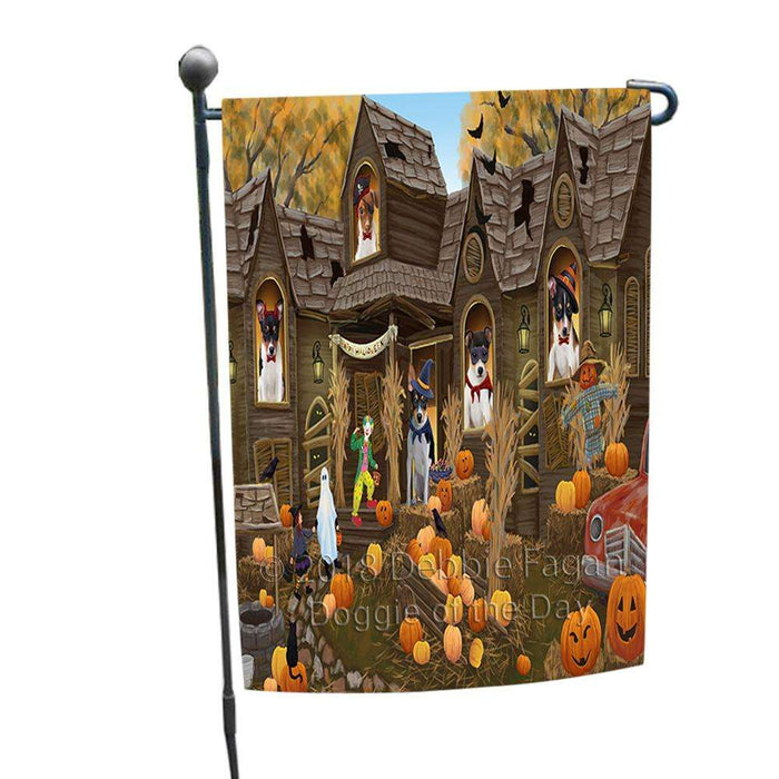 Haunted House Halloween Trick or Treat Rat Terriers Dog Garden Flag GFLG52951