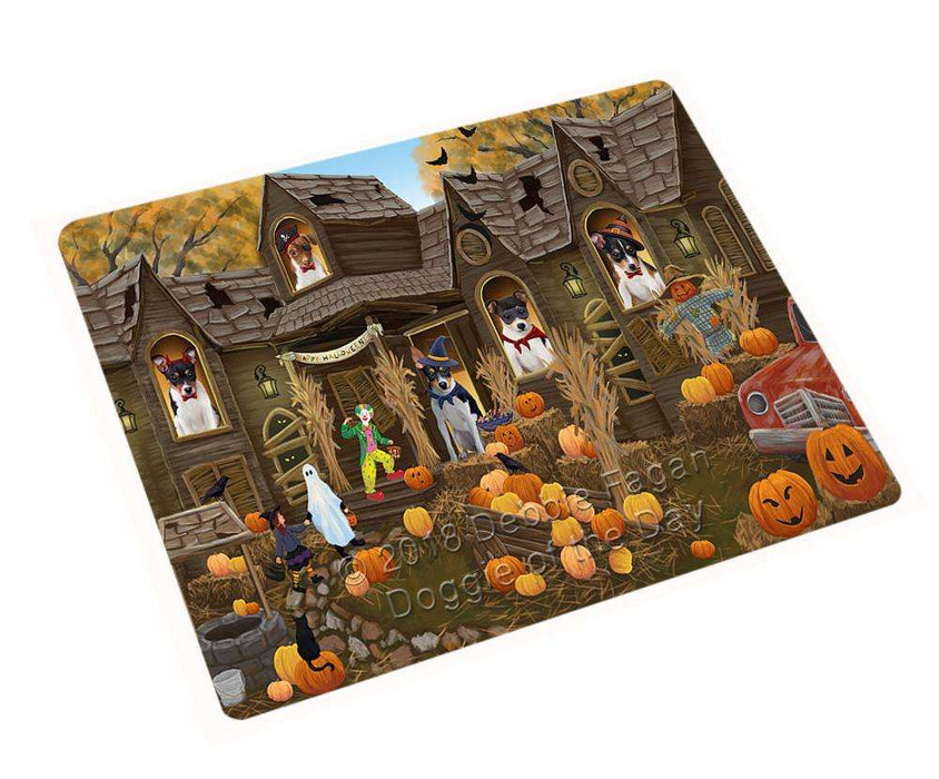 Haunted House Halloween Trick or Treat Rat Terriers Dog Large Refrigerator / Dishwasher Magnet RMAG78222
