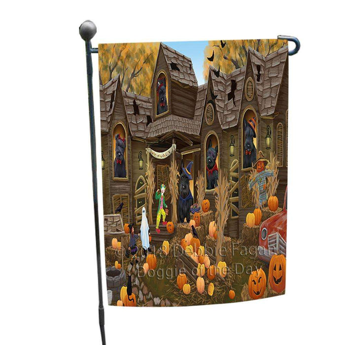 Haunted House Halloween Trick or Treat Scottish Terriers Dog Garden Flag GFLG52958