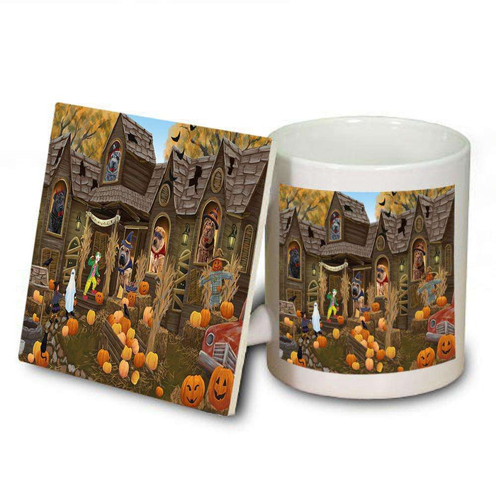 Haunted House Halloween Trick or Treat Shar Peis Dog Mug and Coaster Set MUC52889
