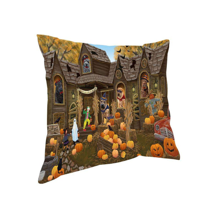Haunted House Halloween Trick or Treat Shar Peis Dog Pillow PIL69192