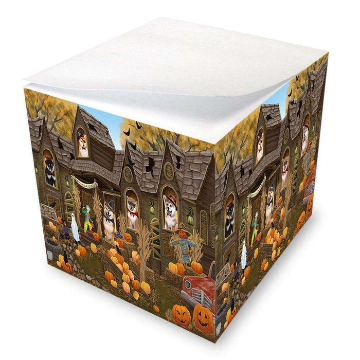Haunted House Halloween Trick or Treat Shiba Inus Dog Note Cube NOC52899