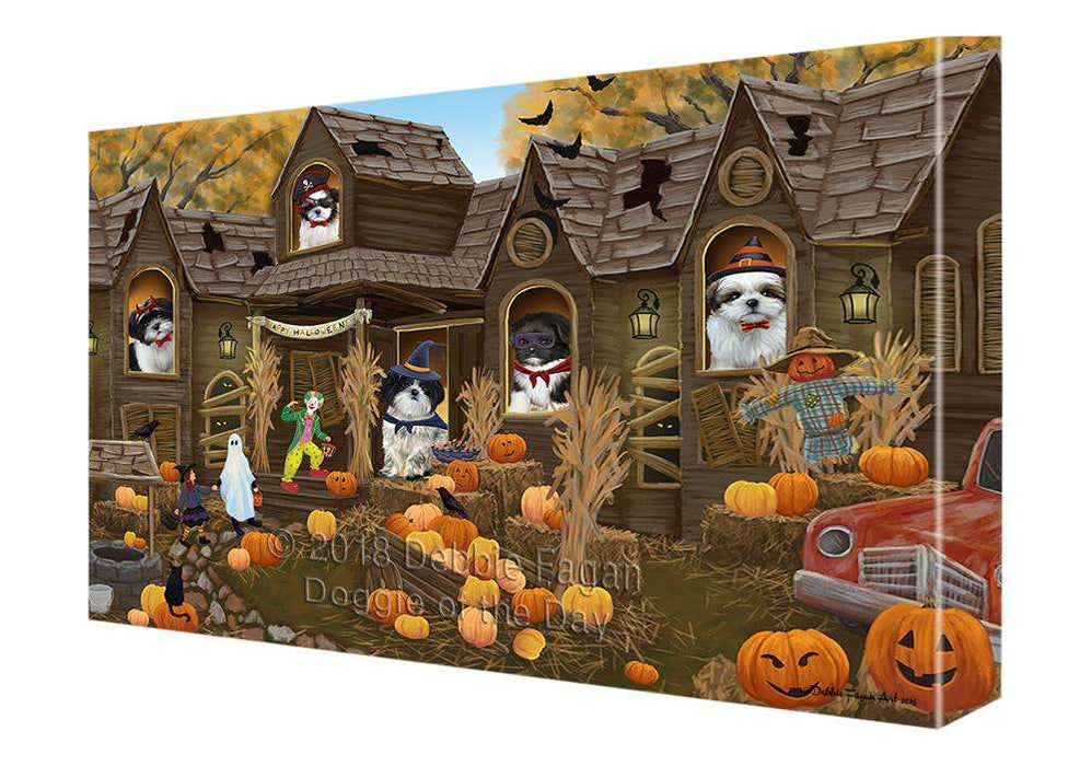 Haunted House Halloween Trick or Treat Shih Tzus Dog Canvas Print Wall Art Décor CVS93950