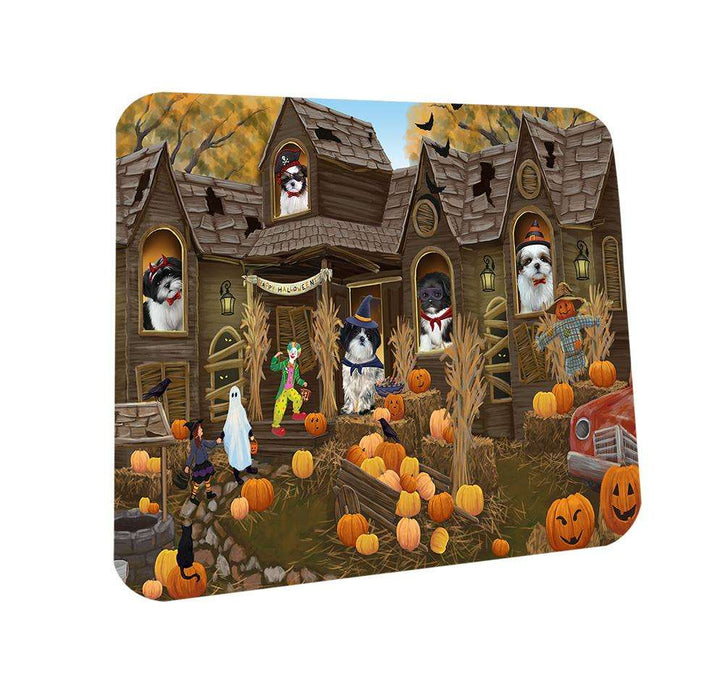Haunted House Halloween Trick or Treat Shih Tzus Dog Coasters Set of 4 CST52859